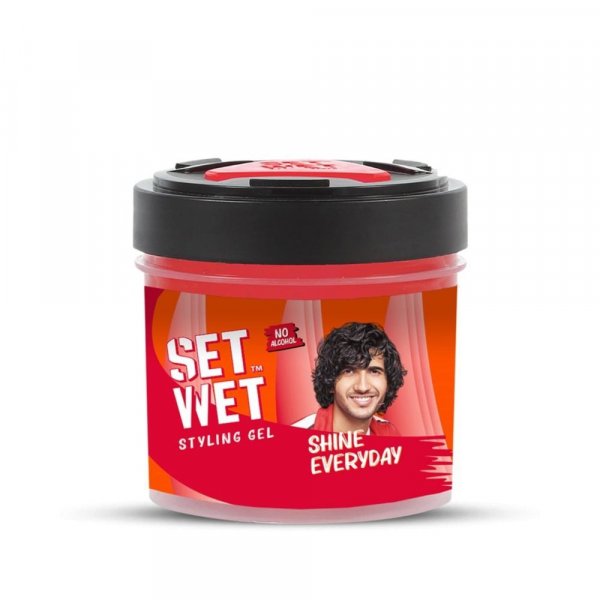 Set Wet Styling Hair Gel for Men - Shine Everyday, 250gm | Light Hold, High Shine |For Long Hair| No Alcohol, No Sulphate