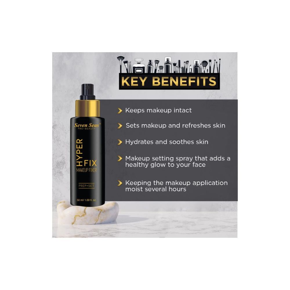 Seven Seas Mist & Fix Makeup Fixer Prime + Correct + Set 12Hrs (Sparkle) Not For Daily Use