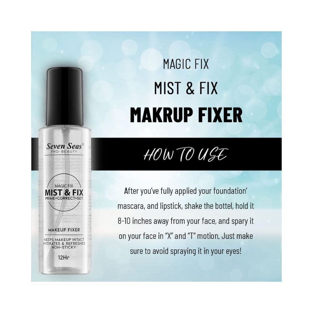 Seven Seas Mist & Fix Makeup Fixer Prime + Correct + Set 12Hrs (Transparent) For Daily Use