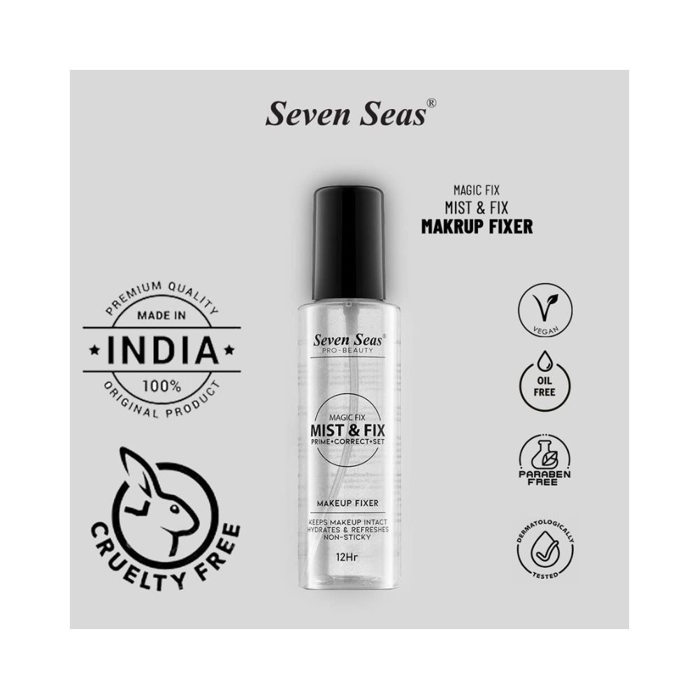 Seven Seas Mist & Fix Makeup Fixer Prime + Correct + Set 12Hrs (Transparent) For Daily Use