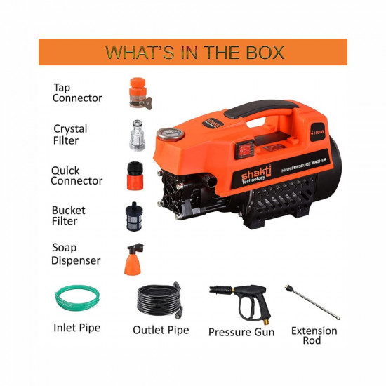 Shakti Technology S3 High Pressure Car Washer Machine 1800 Watts and Pressure 120 Bar for Cleaning Car