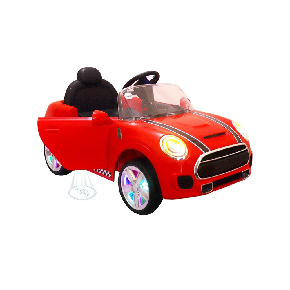 SHAKYA WORLD Mini Cooper Rechargeable Battery Operated Ride on Car for Kids, 1 to 4 Years, Red