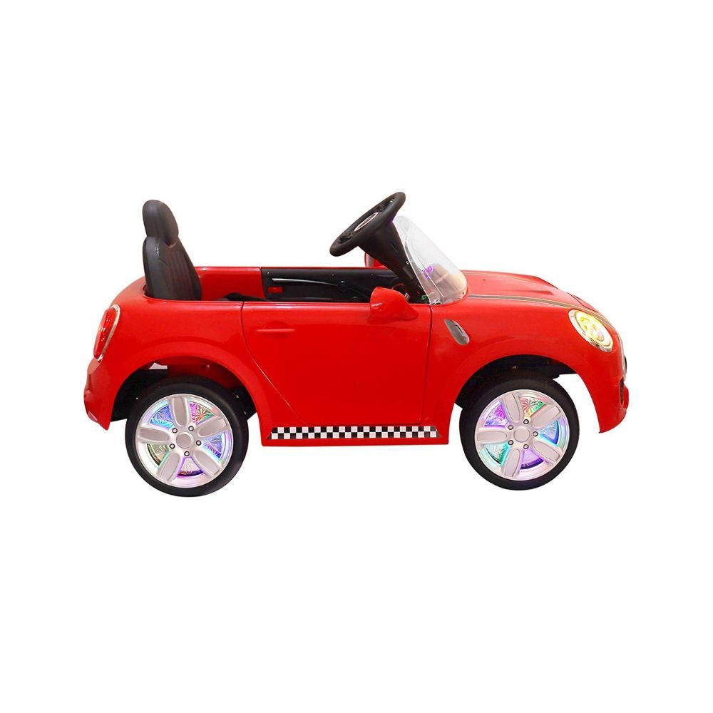 SHAKYA WORLD Mini Cooper Rechargeable Battery Operated Ride on Car for Kids, 1 to 4 Years, Red