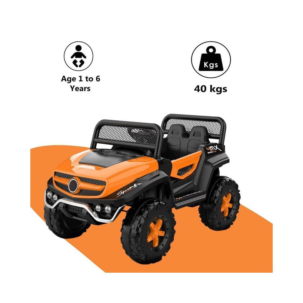 SHAKYA WORLD Super 4MX Sports Car for Kids, 1-4 Years, Orange