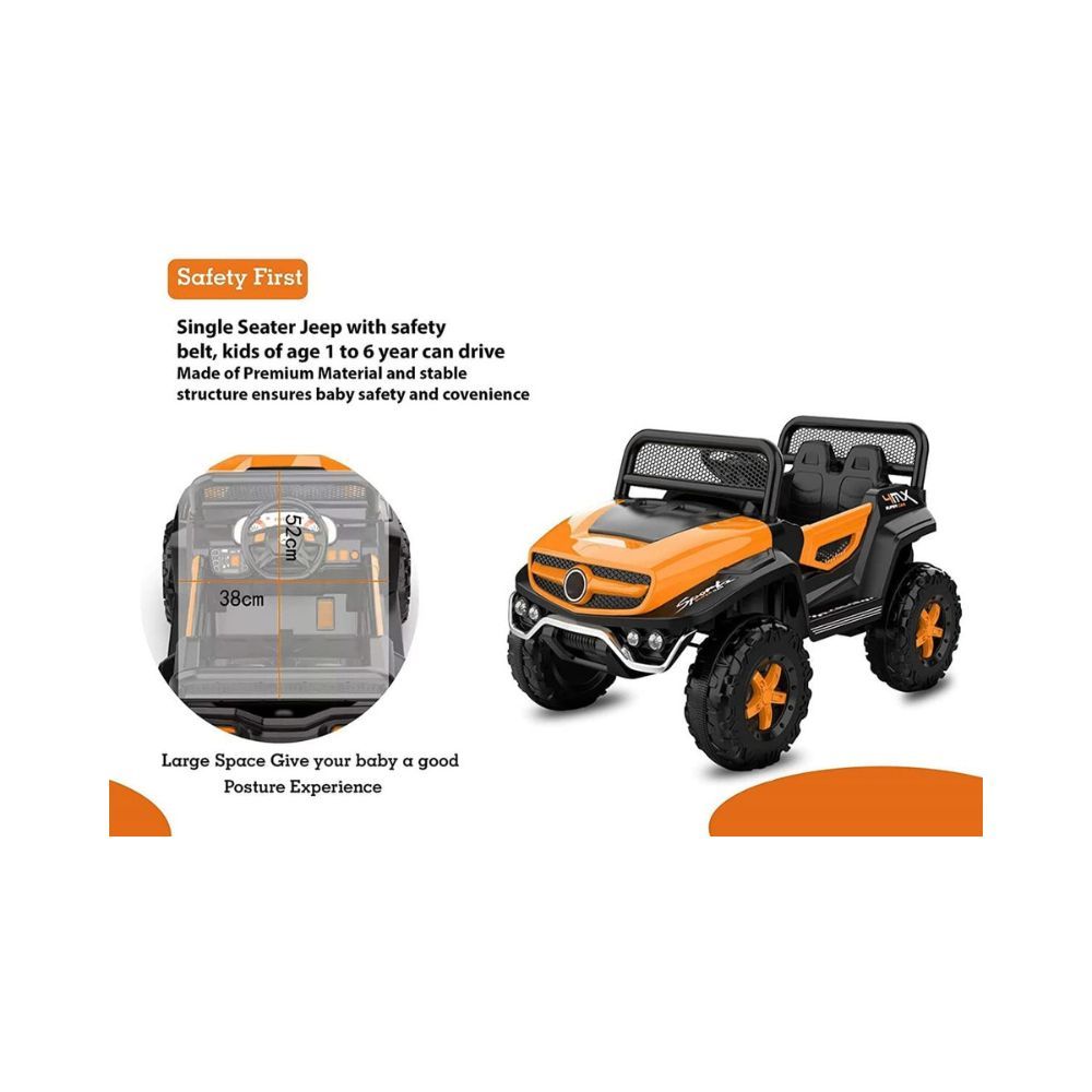SHAKYA WORLD Super 4MX Sports Car for Kids, 1-4 Years, Orange