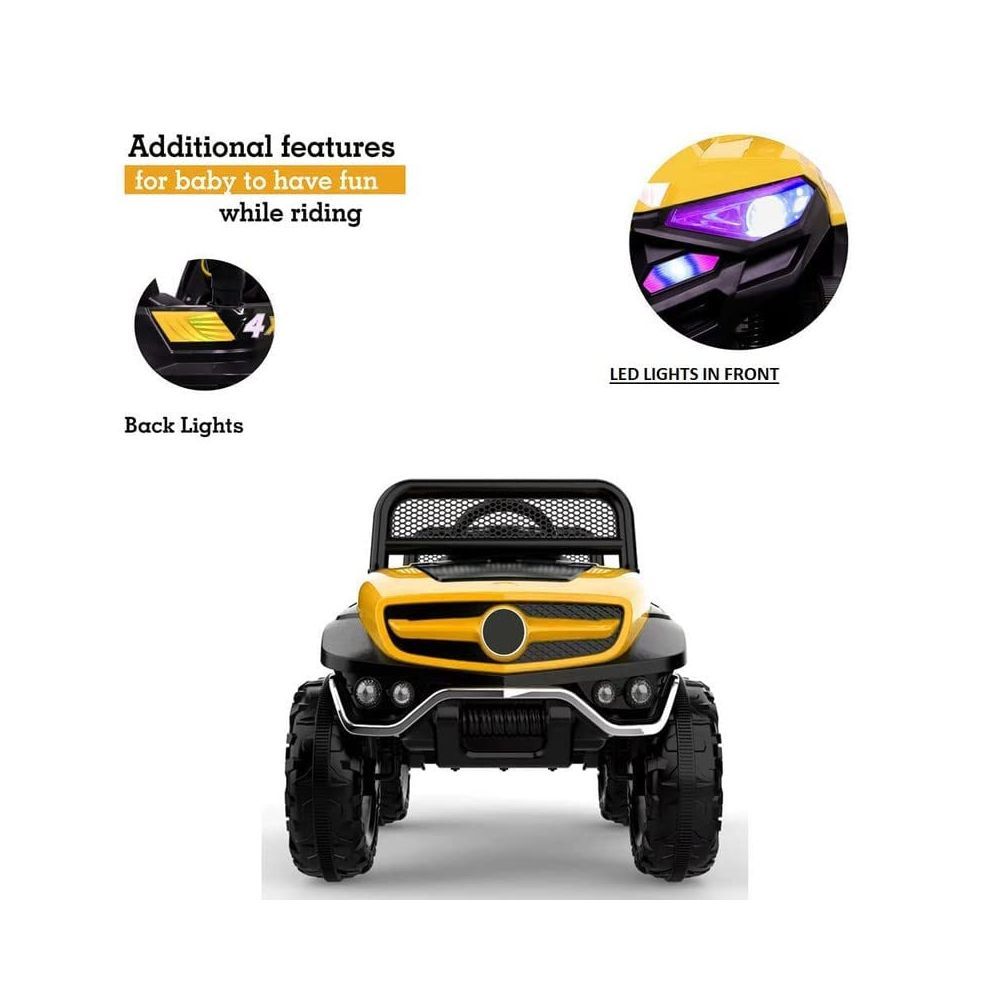 SHAKYA WORLD Super 4MX Sports Car for Kids, 1-4 Years, Yellow