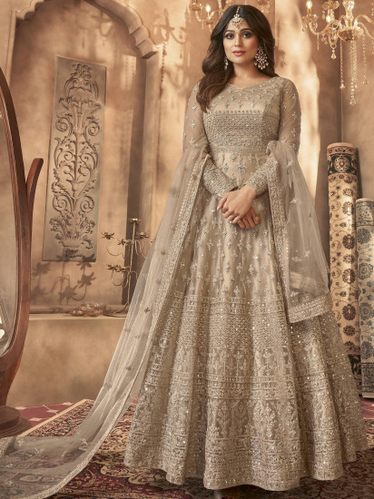 Shop Art Silk Embroidery Anarkali Suit Design - Gunj Fashion IN