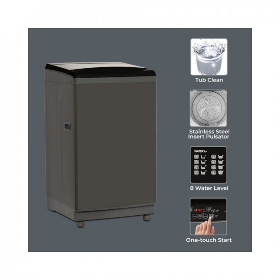 SHARP 9 Kg 5 Star Fully Automatic Top Load Washing Machine (EST90NBK, 2023 Model, Mid Black, Hot & Cold Water Dual Inlet)