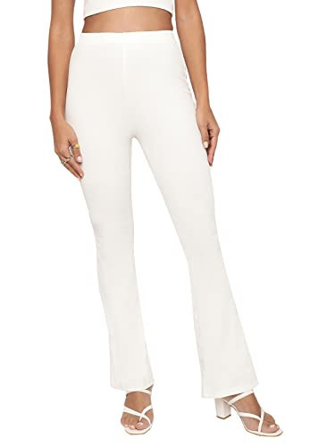 Shasmi White Lightweight Stretchable Yoga Pants Boot-Cut Regular Fit  Trouser Pant (57 Pant White M)
