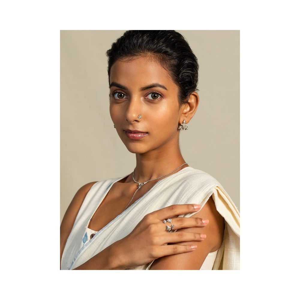 Shaya by CaratLane Emma Nose Ring in 925 Oxidised Silver in 925 sterling silver