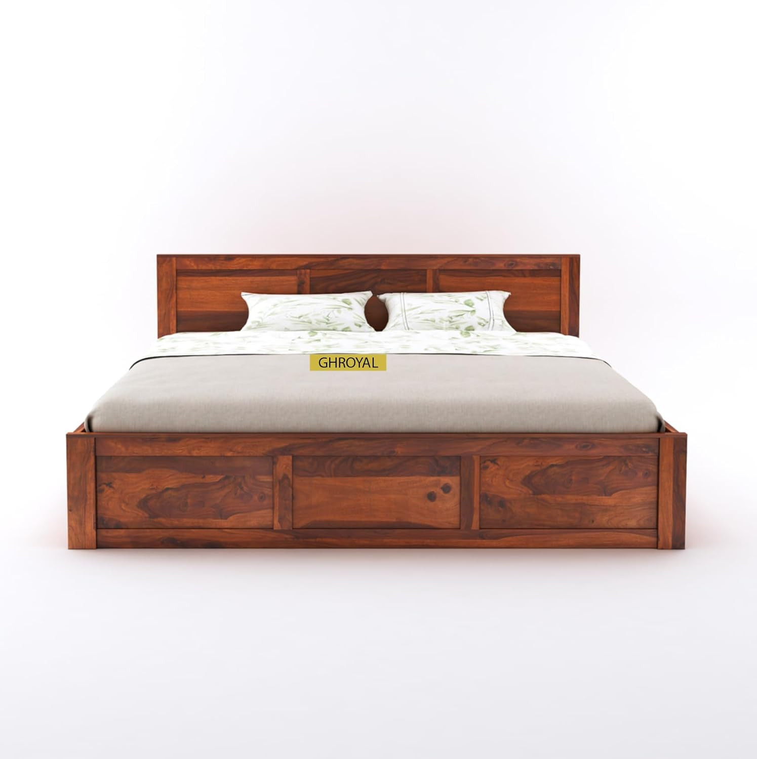 Sheesham Wood King Size Bed with Box Storage for Bedroom Furniture Wooden Palang for Living Room Furniture Honey Finish BS - Image 3