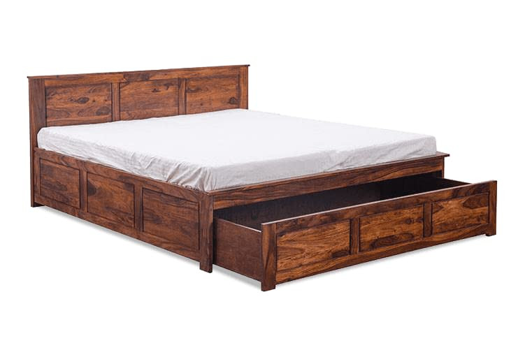 Sheesham Wood King Size Bed with Box Storage for Bedroom Furniture Wooden Palang for Living Room Furniture Honey Finish Hydraulic - Image 11