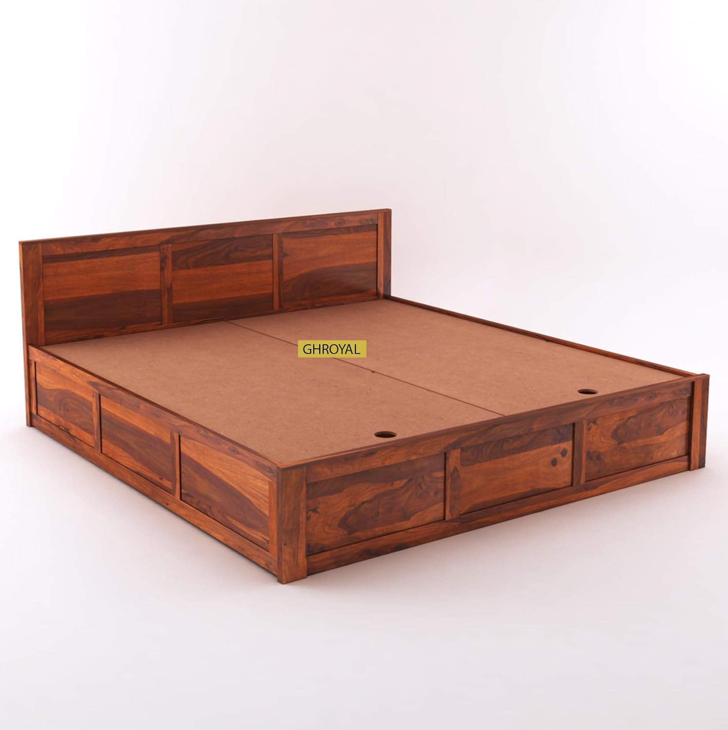 Sheesham Wood Queen Size Double Bed with Box Storage for Bedroom Furniture Wooden Palang for Living Room Furniture  Honey Finish BS - Image 5