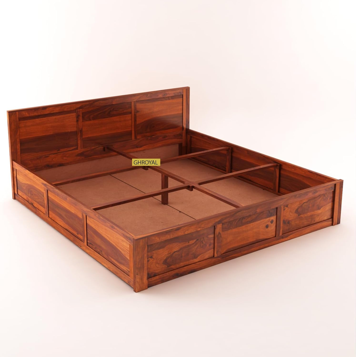 Sheesham Wood Queen Size Double Bed with Box Storage for Bedroom Furniture Wooden Palang for Living Room Furniture  Honey Finish Dual - Image 4