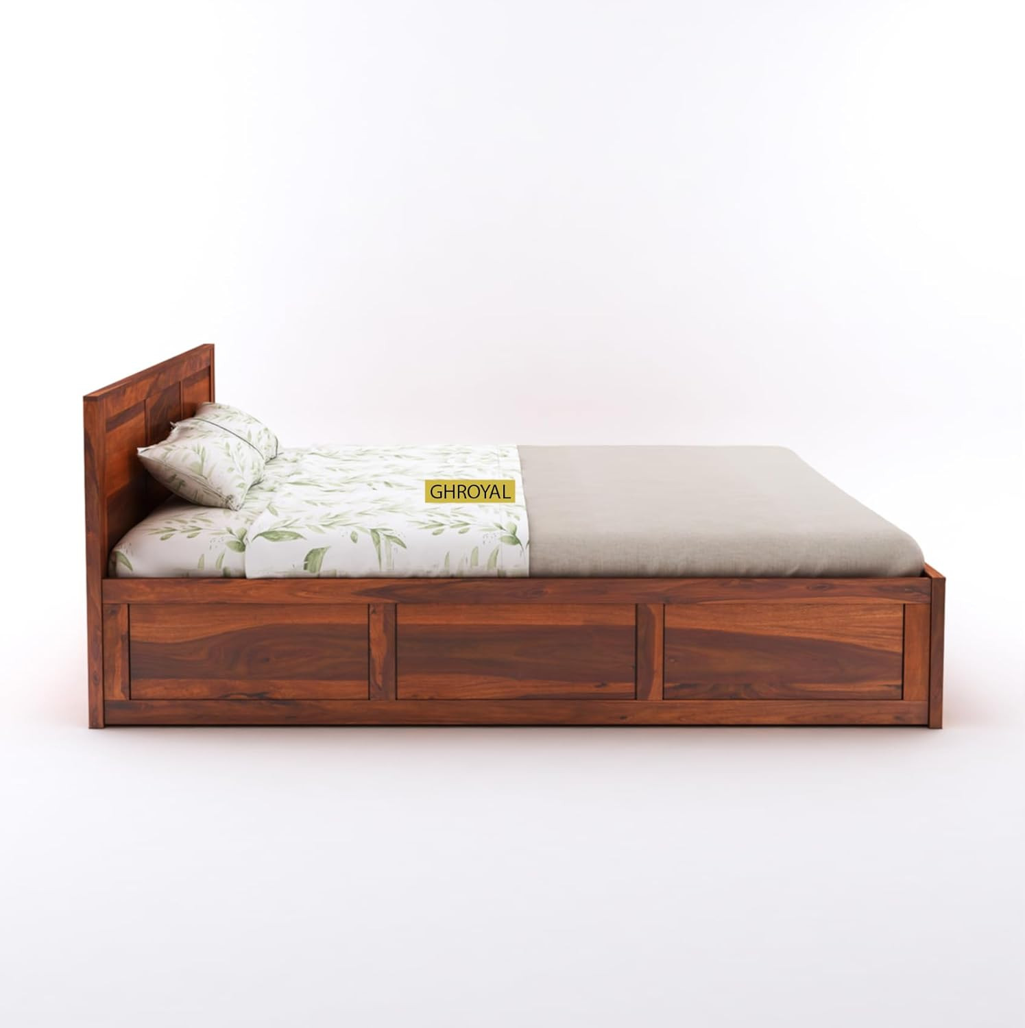 Sheesham Wood Queen Size Double Bed with Box Storage for Bedroom Furniture Wooden Palang for Living Room Furniture  Walnut Finish Hyrdraulic - Image 7