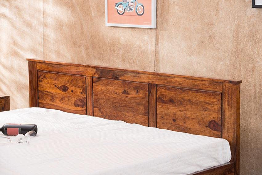 Sheesham Wood Queen Size Double Bed with Box Storage for Bedroom Furniture Wooden Palang for Living Room Furniture  Walnut Finish - Box Storage - Image 11
