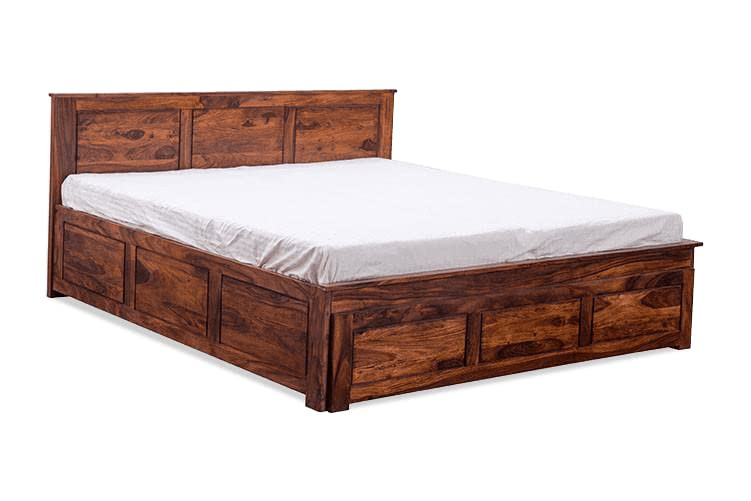 Sheesham Wood Queen Size Double Bed with Box Storage for Bedroom Furniture Wooden Palang for Living Room Furniture  Walnut Finish - Box Storage - Image 12
