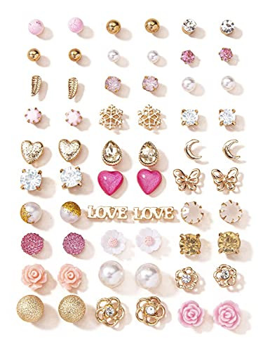 5 Pair Earrings Combo For Her | Pink Earrings | Purple Earrings Combo