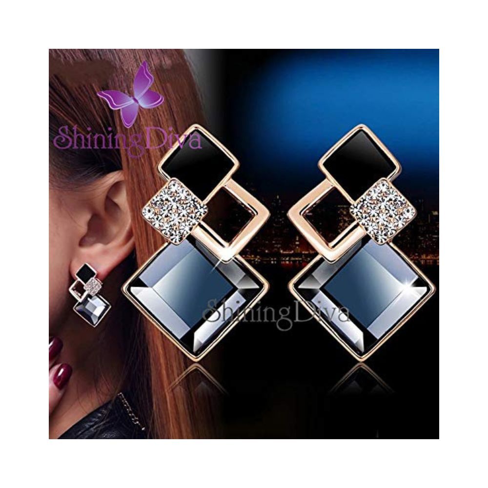 Shining Diva Fashion Copper Italian Designer Collection Drop Earrings for Women (Blue)(rrsd9690er)