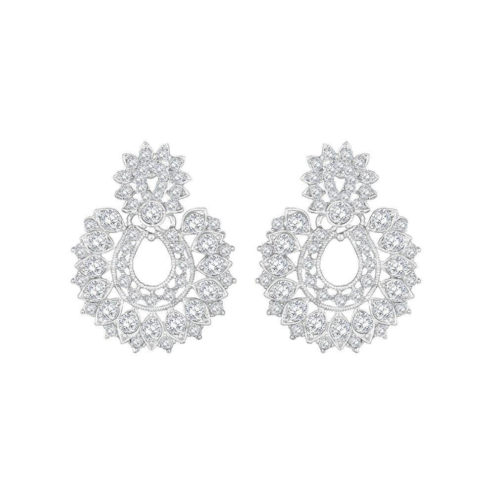 Shining Diva Fashion Diamonds Studded Silver Plated Latest Stylish Traditional Choker