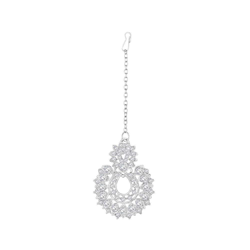 Shining Diva Fashion Diamonds Studded Silver Plated Latest Stylish Traditional Choker