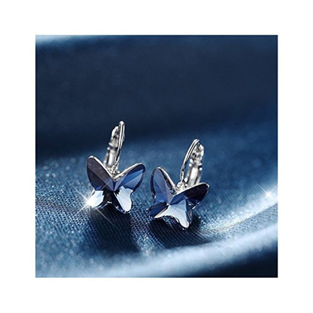 Shining Diva Fashion Italian Designer Copper Earrings for Women (Blue)(9794er)