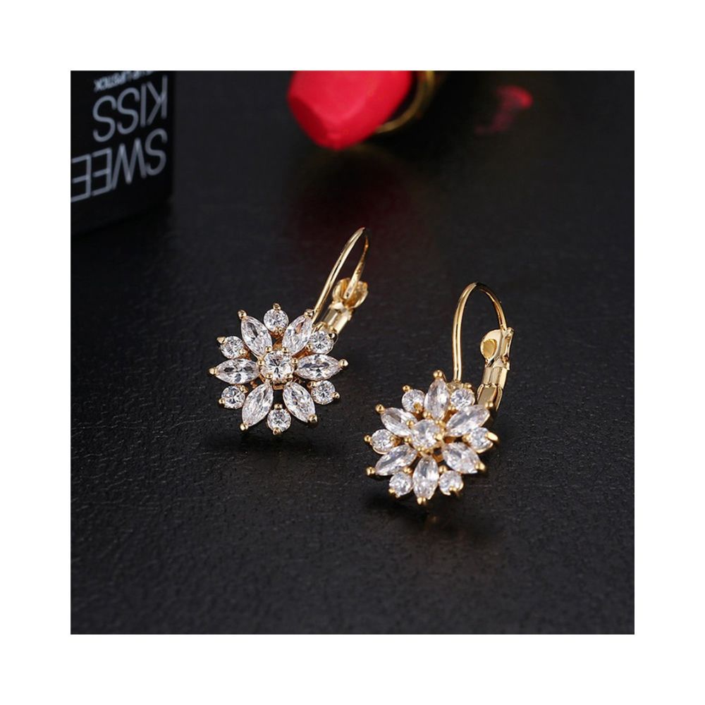 Shining Diva Fashion Latest 18k Gold Plated AAA Crystal Diamonds Earrings For Women & Girls