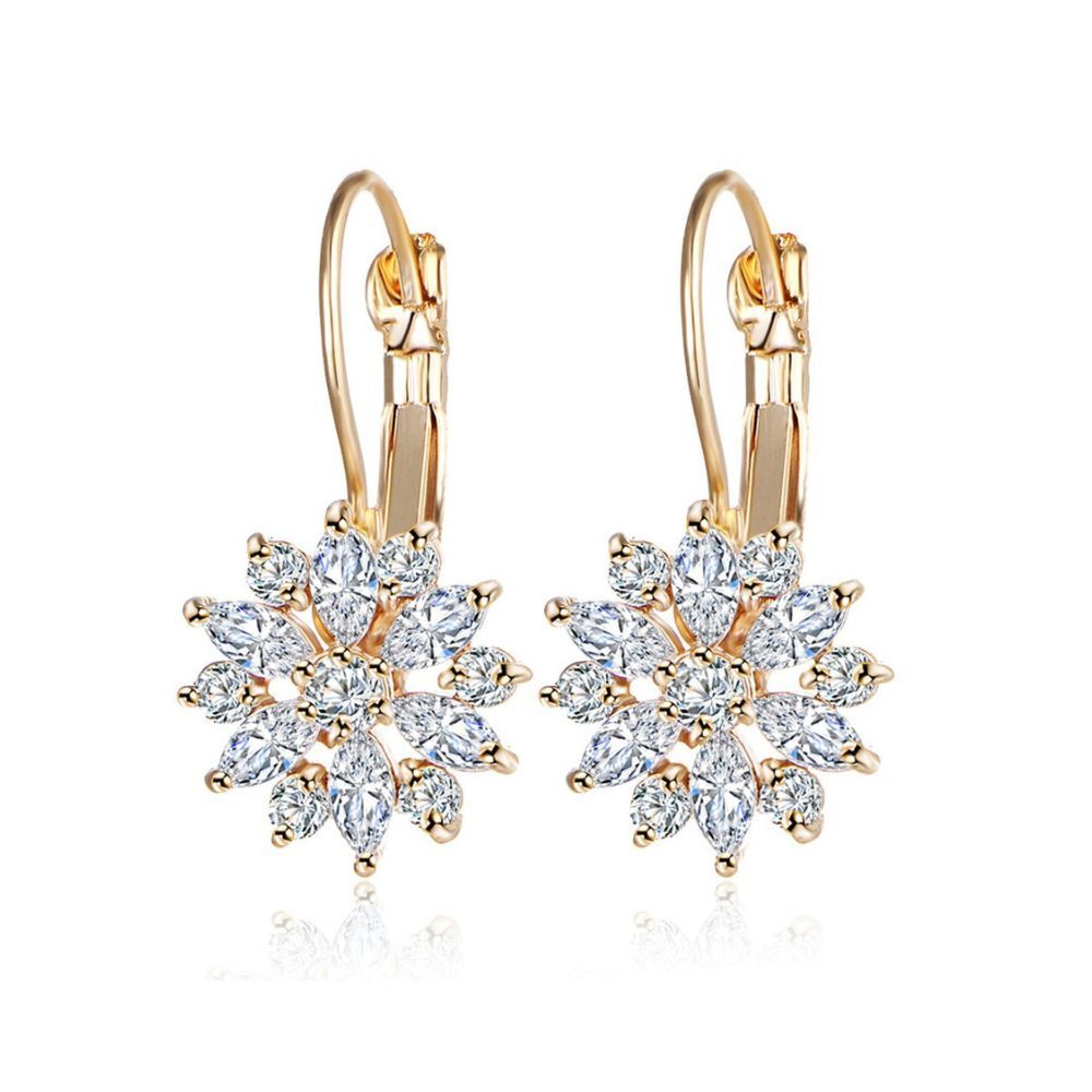 Shining Diva Fashion Latest 18k Gold Plated AAA Crystal Diamonds Earrings For Women & Girls