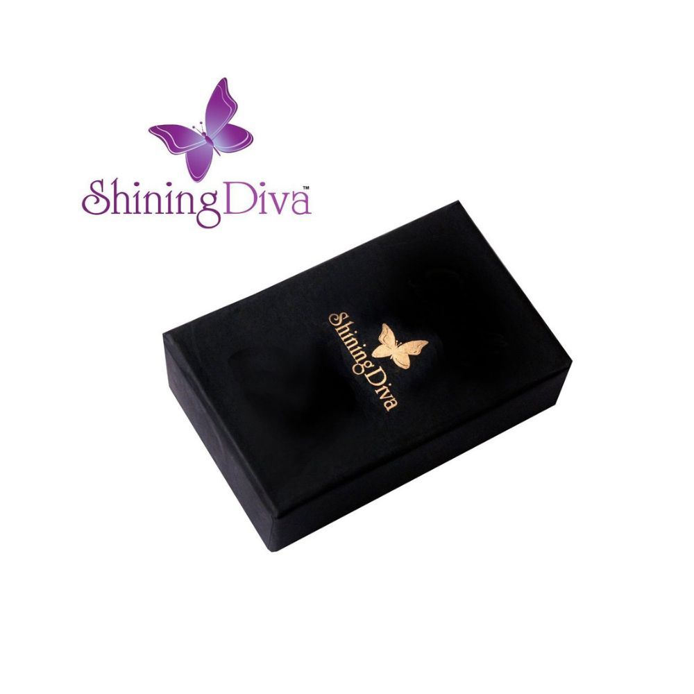 Shining Diva Fashion Latest 18k Gold Plated AAA Crystal Diamonds Earrings For Women & Girls