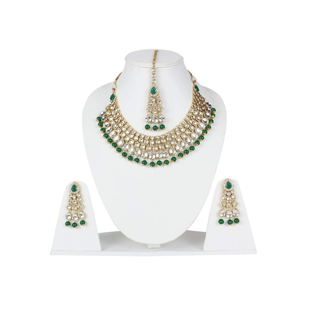 Shining Diva Fashion Latest Choker Design Pearl Kundan Wedding Traditional Party Necklace Jewellery Set for Women