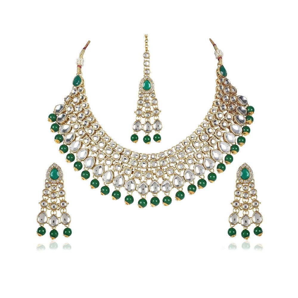 Shining Diva Fashion Latest Choker Design Pearl Kundan Wedding Traditional Party Necklace Jewellery Set for Women