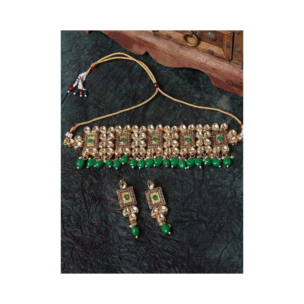 Shining Diva Fashion Latest Choker Design Traditional Kundan Necklace Jewellery Set for Women