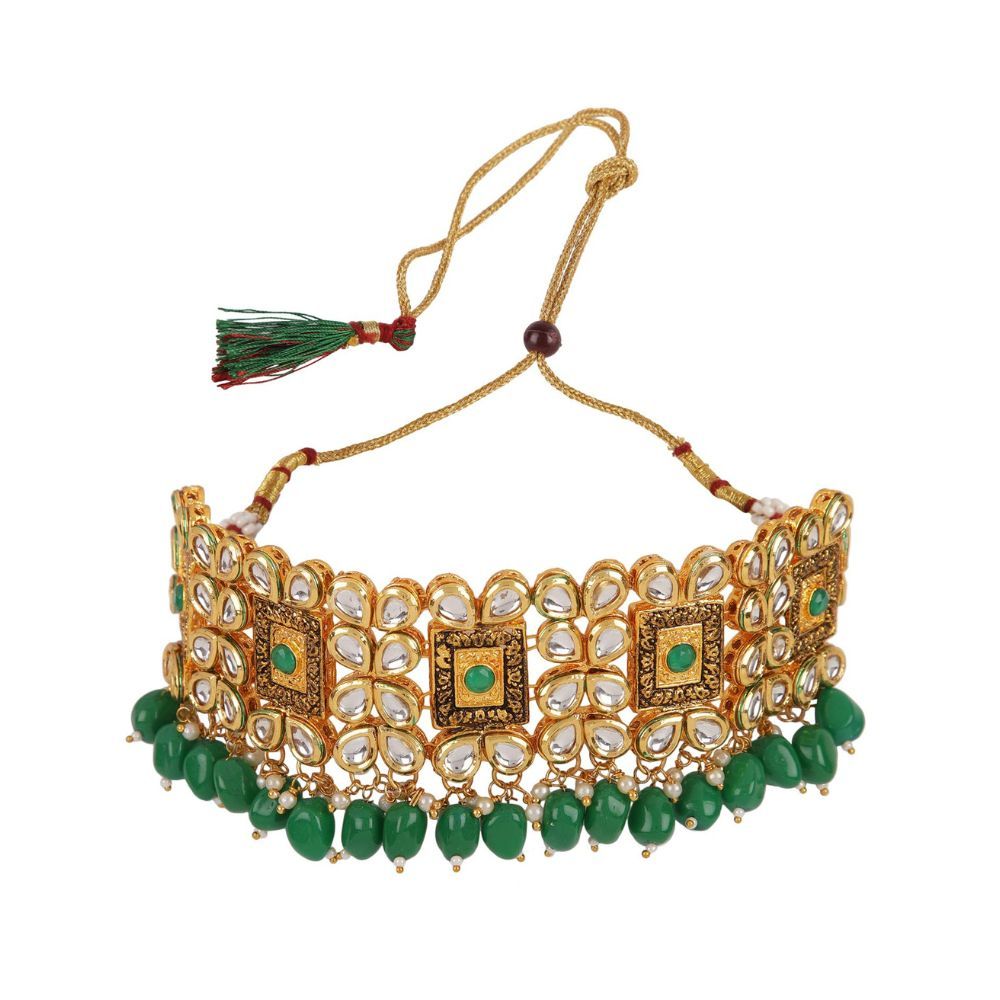 Shining Diva Fashion Latest Choker Design Traditional Kundan Necklace Jewellery Set for Women