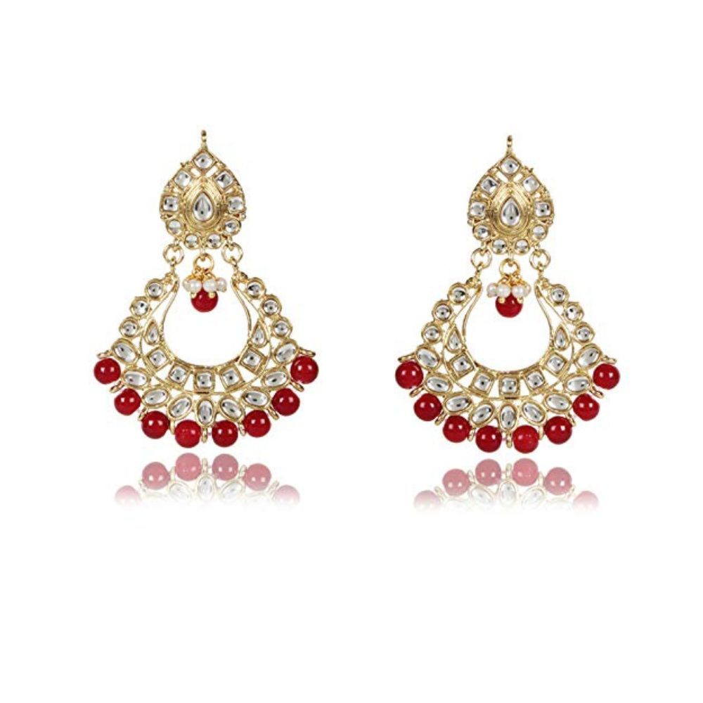 Shining Diva Fashion Latest Gold Plated Kundan Design Pearl Stylish Choker Wedding Necklace Jewellery Set for Women