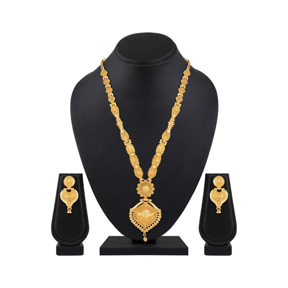 Shining Diva Fashion Latest Long Design Necklace Set For Women