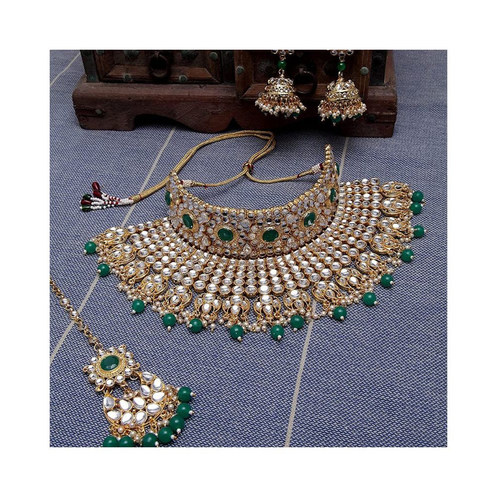 Shining Diva Fashion Latest Stylish Kundan Choker Wedding Party Bridal Traditional Necklace Jewellery Set for Women