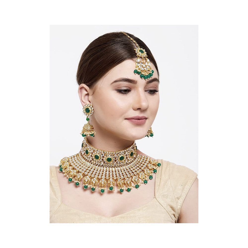 Shining Diva Fashion Latest Stylish Kundan Choker Wedding Party Bridal Traditional Necklace Jewellery Set for Women