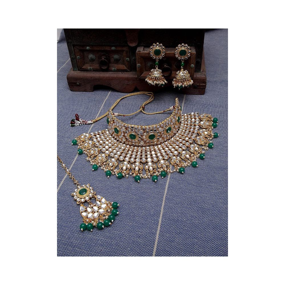 Shining Diva Fashion Latest Stylish Kundan Choker Wedding Party Bridal Traditional Necklace Jewellery Set for Women
