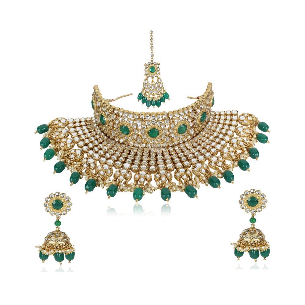 Shining Diva Fashion Latest Stylish Kundan Choker Wedding Party Bridal Traditional Necklace Jewellery Set for Women