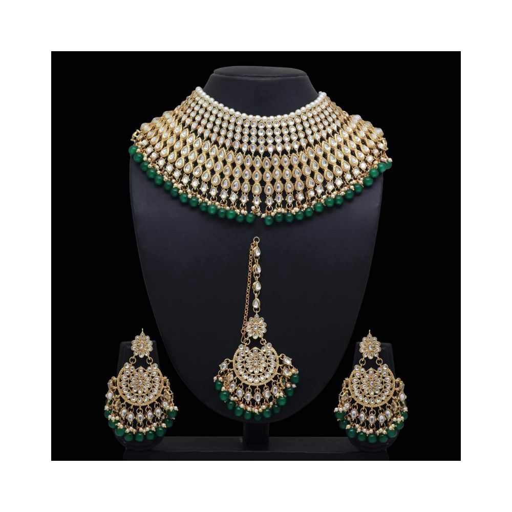 Shining Diva Fashion Latest Stylish Kundan Choker Wedding Party Traditional Bridal Necklace Jewellery Set for Women