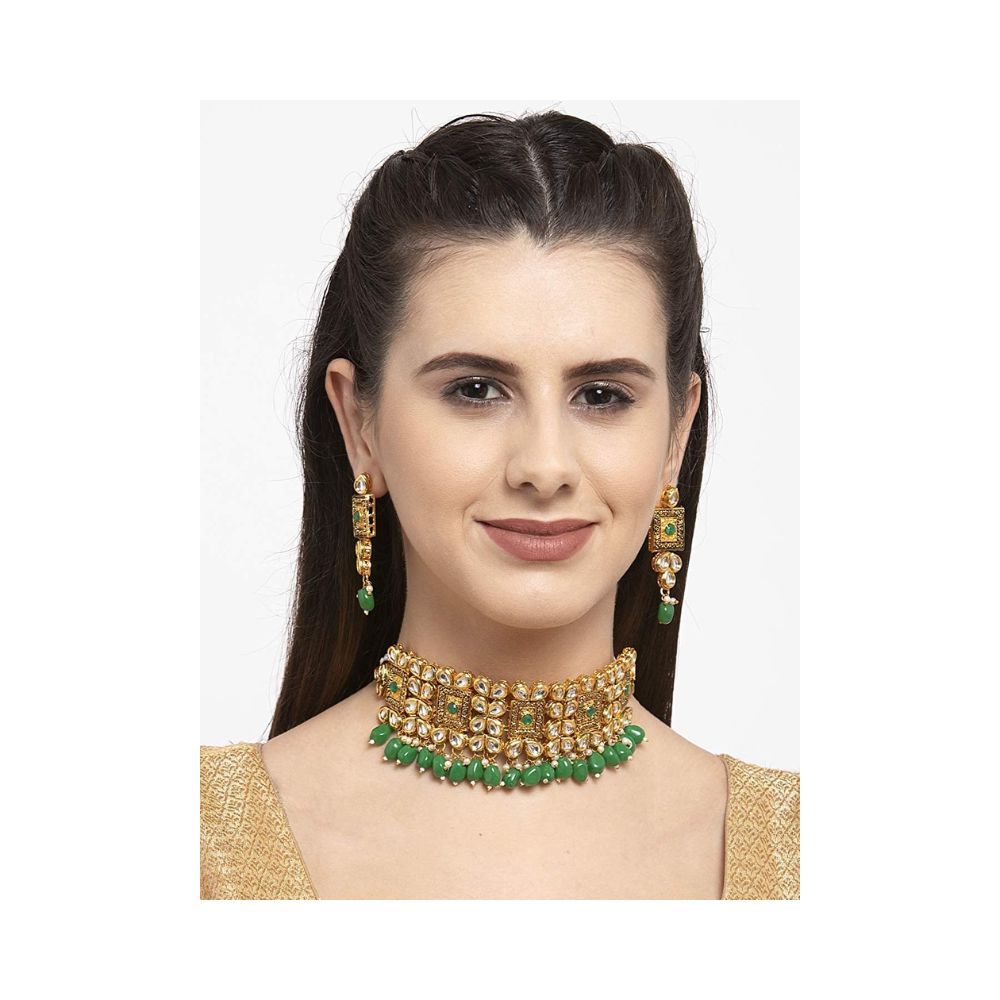 Shining Diva Fashion Latest Stylish Kundan Choker Wedding Party Traditional Necklace Jewellery Set for Women