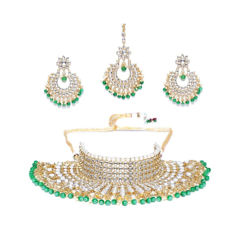 Shining Diva Fashion Latest Stylish Kundan Choker Wedding Party Traditional Necklace Jewellery Set for Women