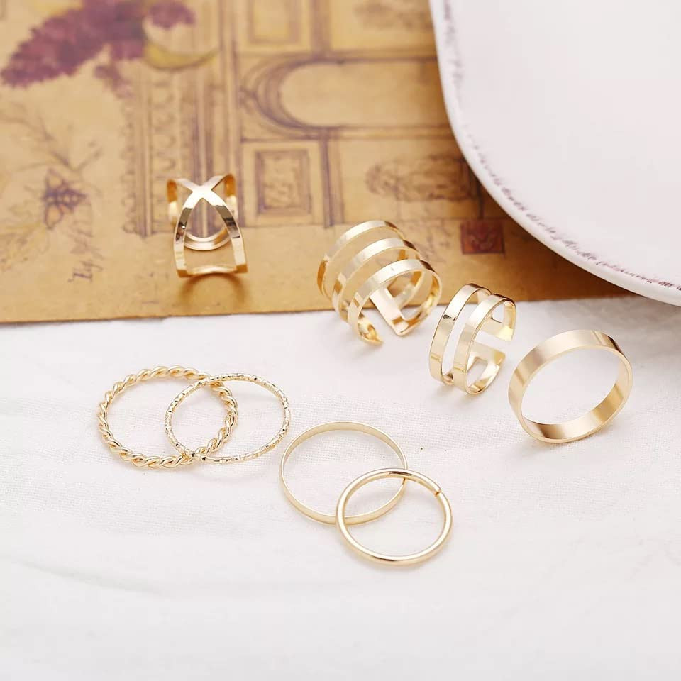 Simple Stylish Girls Finger-rings for Party Daily Wear Fashion Accessories  Gold Color Ring Statement Jewelry