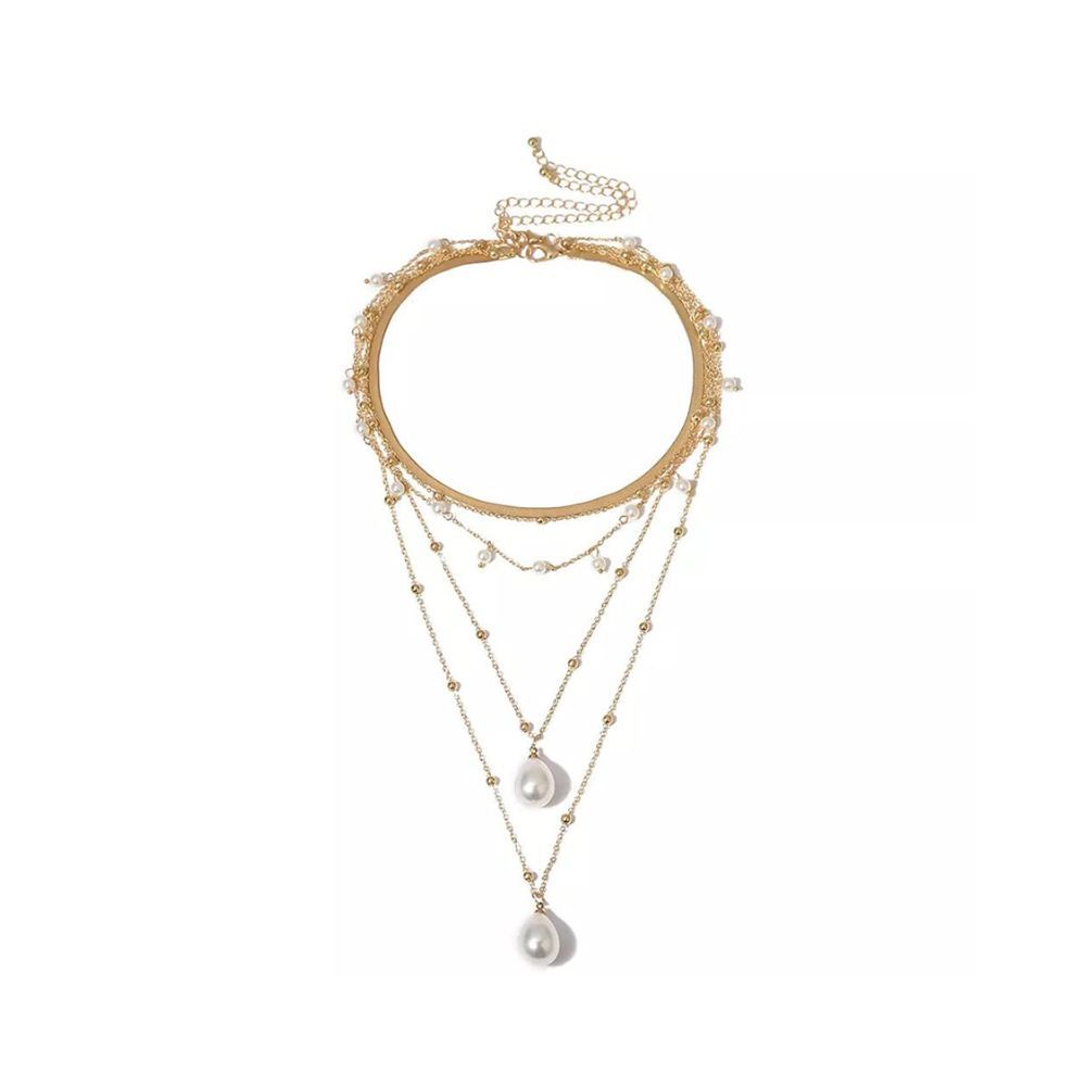 Shining Diva Fashion Latest Stylish Multilayer Metal Chain Pendant Necklace for Women (A12705np), Gold09
