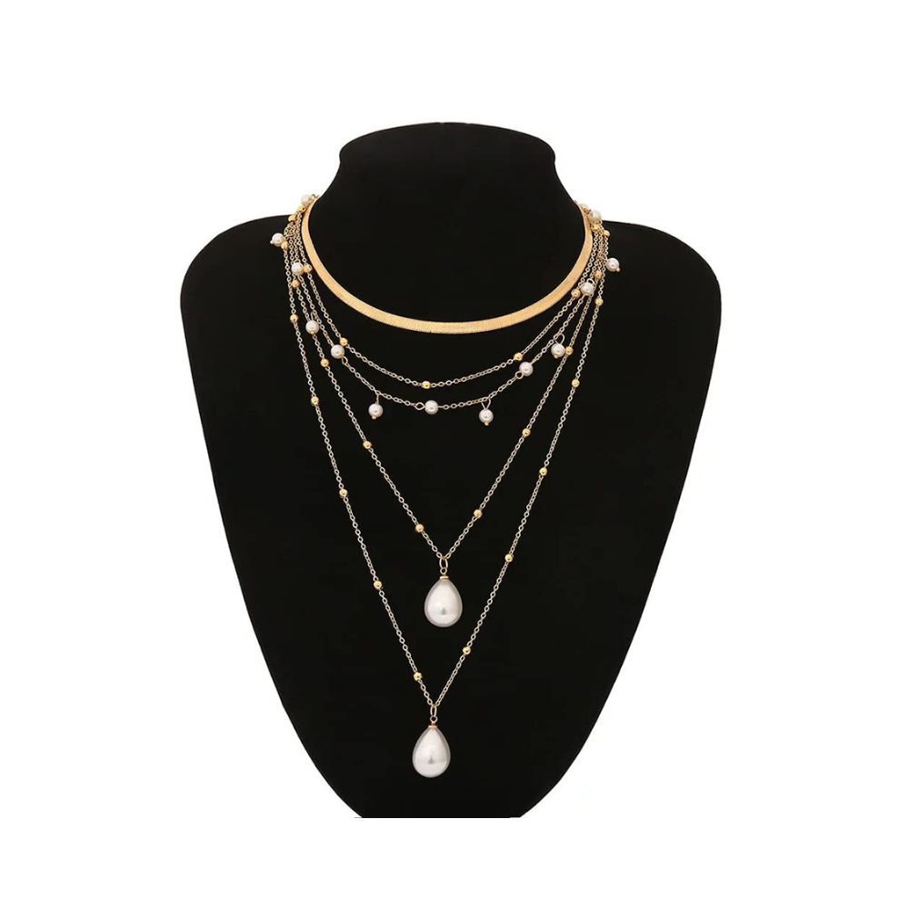 Shining Diva Fashion Latest Stylish Multilayer Metal Chain Pendant Necklace for Women (A12705np), Gold09