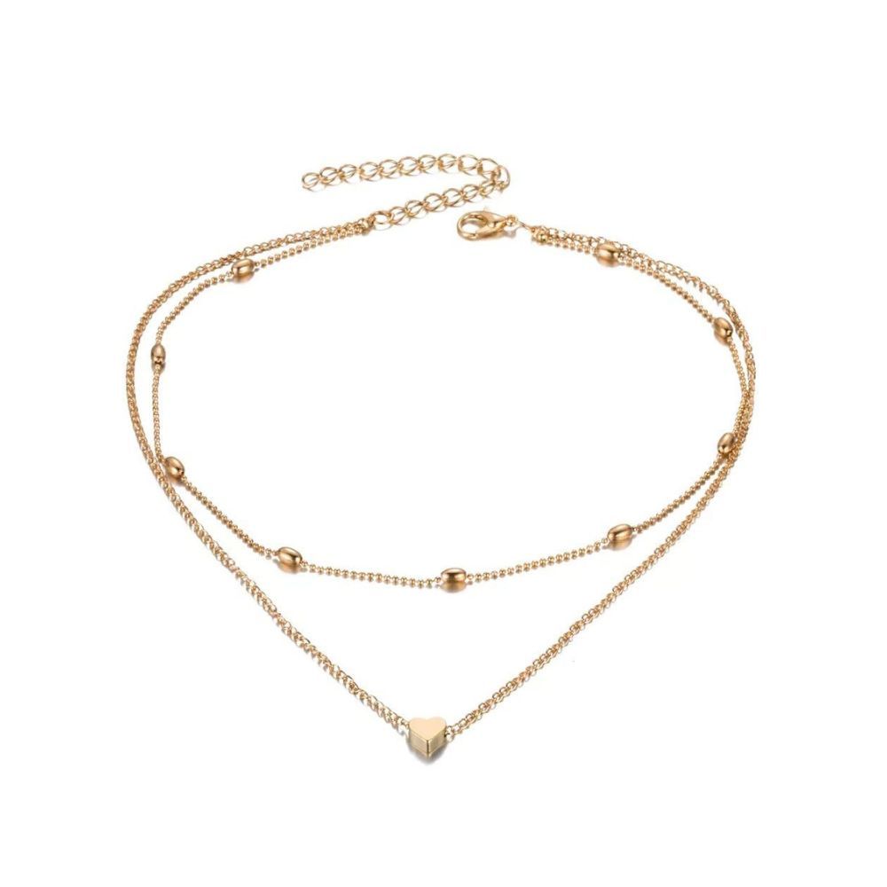 Shining Diva Fashion Stylish Multilayer Chain Pendant Necklace for Women and Girls