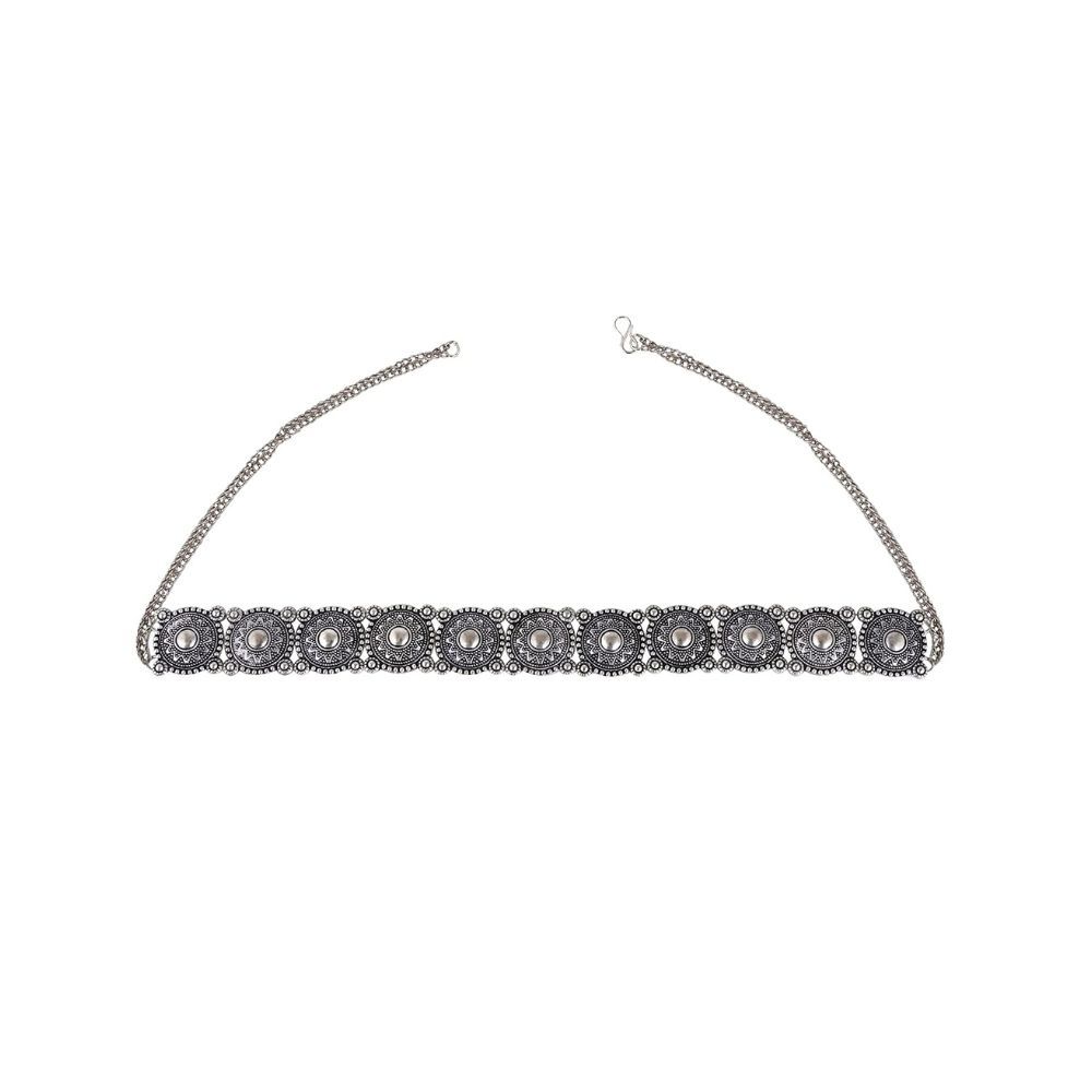 Shreyadzines Oxidized Oxidised Silver Traditional Floral Rajasthani Sheeshphool