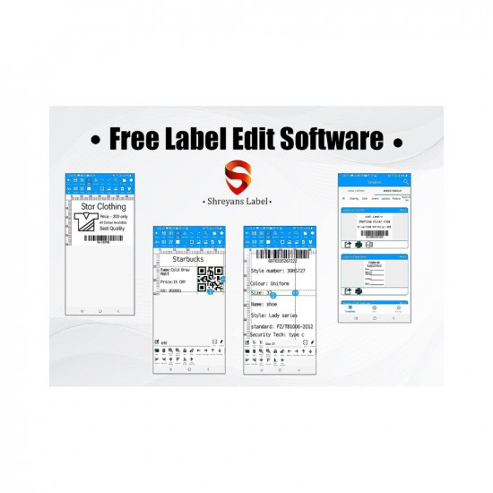 SHREYANS 58mm (2inch) Thermal Label + Receipt Printer can Printer Barcode Tag, MRP Tag, Name Tag Many More (Non Batery Backup)