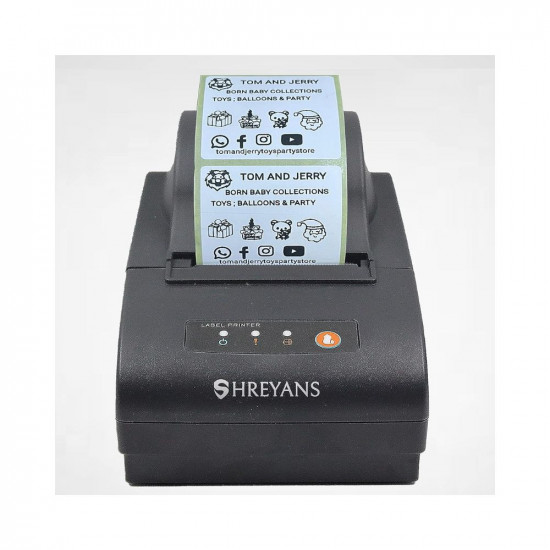 SHREYANS 58mm (2inch) Thermal Label + Receipt Printer can Printer Barcode Tag, MRP Tag, Name Tag Many More (Non Batery Backup)