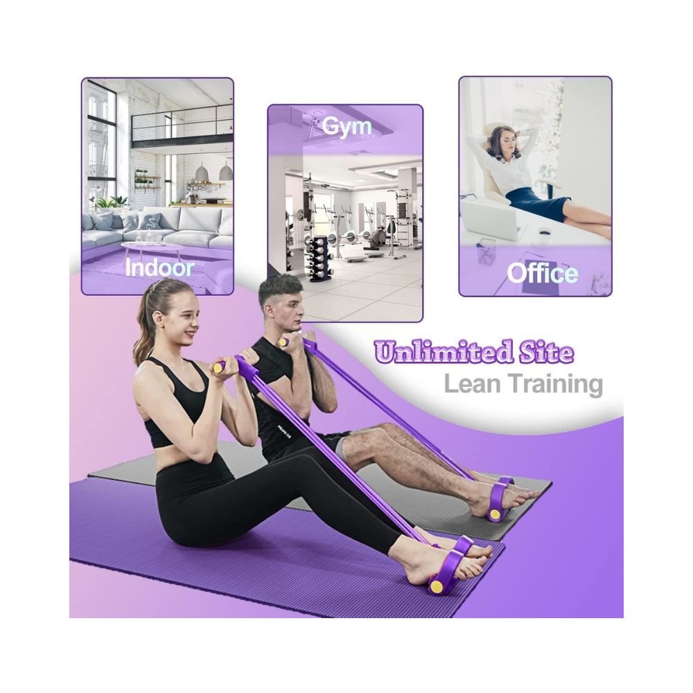 Silencio Resistance Band 4-Tube Yoga Pedal Puller Resistance Band Elastic Pull Rope